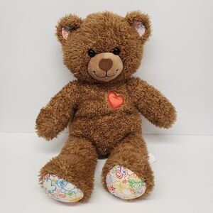 Build a Bear 17" Hearts n Hugs Doodles Brown Teddy Bear 2021 Stuffed Plush